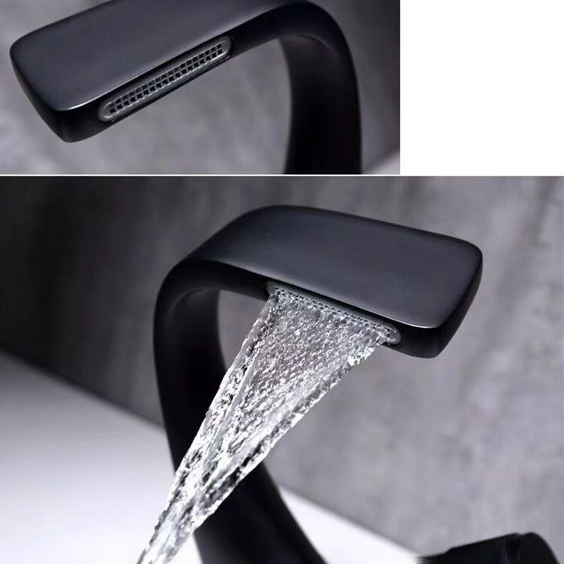 Avtoit | Button Handle Faucet Contemporary Style Faucet with Waterfall Spout