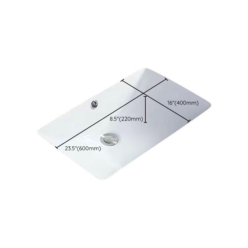 Avtoit | Modern Under-Mount Sink Oval Porcelain with Pop-Up Drain Sink