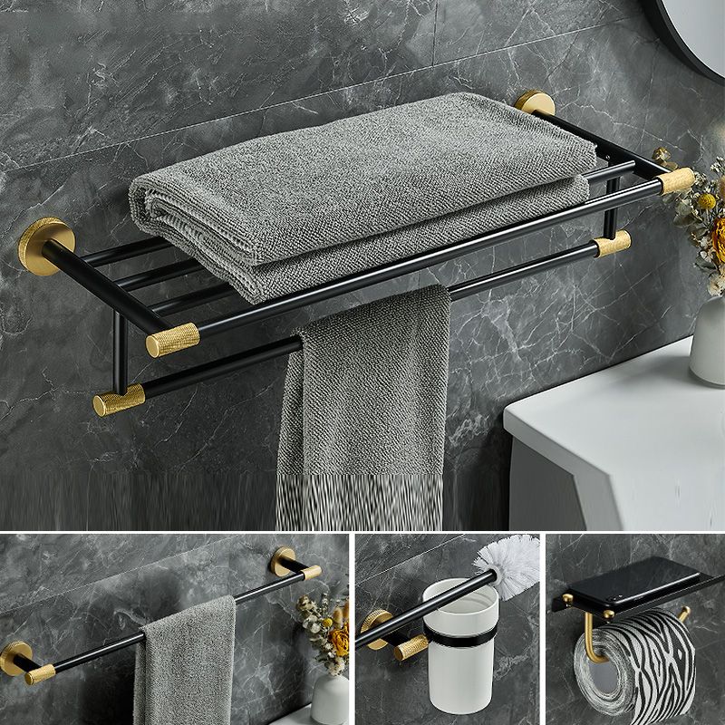 Avtoit | 5-piece modern bathroom accessory set made of black brass bathroom hardware