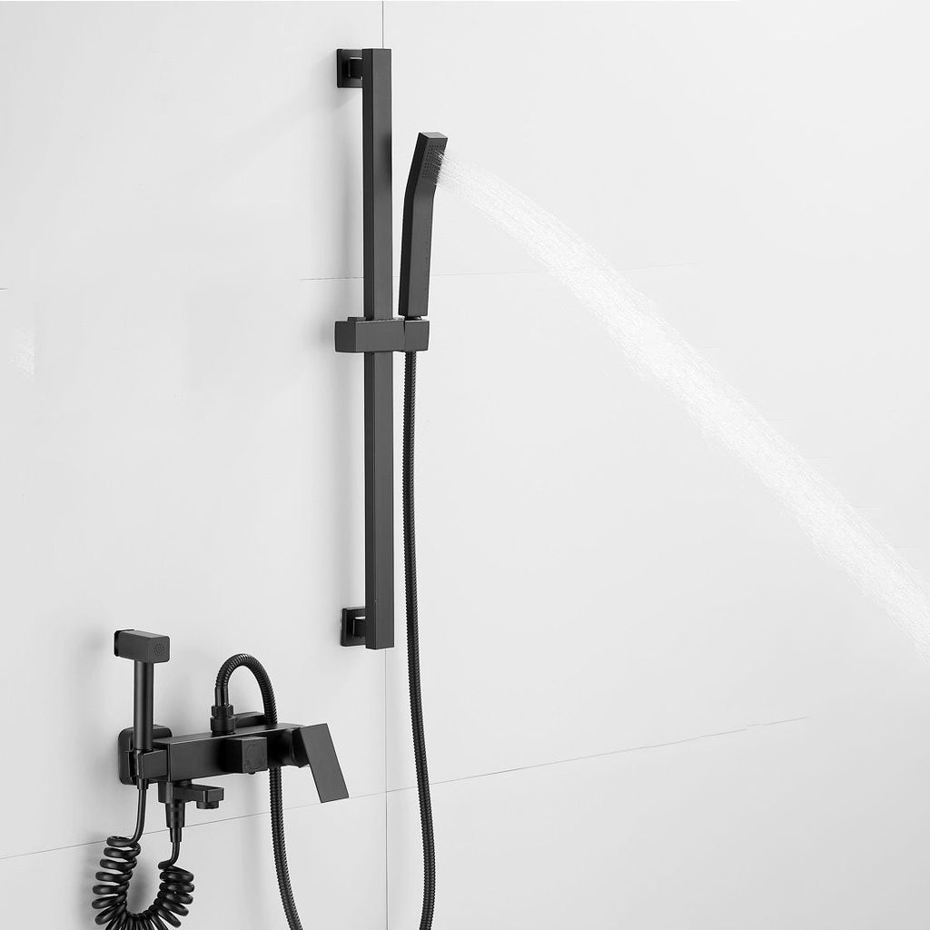 Avtoit | Black Wall-Mounted Shower Head Combo Modern Metal Shower System