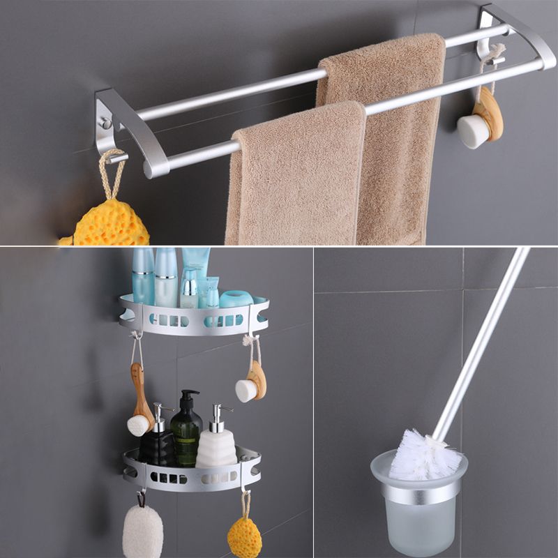 Avtoit | 6-piece modern bathroom hardware set made of aluminum with towel holder/paper holder