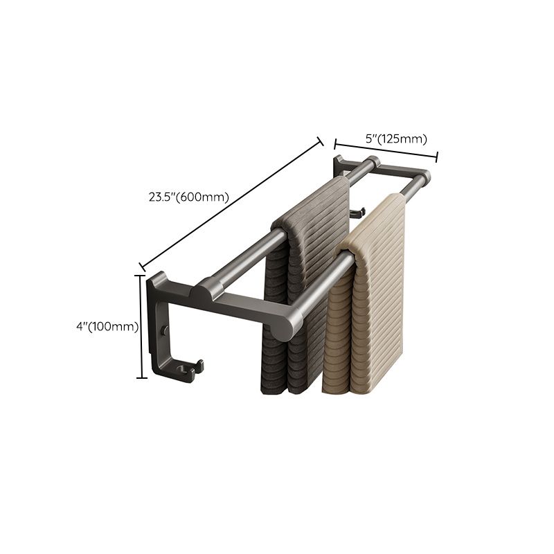 Avtoit | Gray Aluminum Bathroom Accessory Set Contemporary Bathroom Shelf