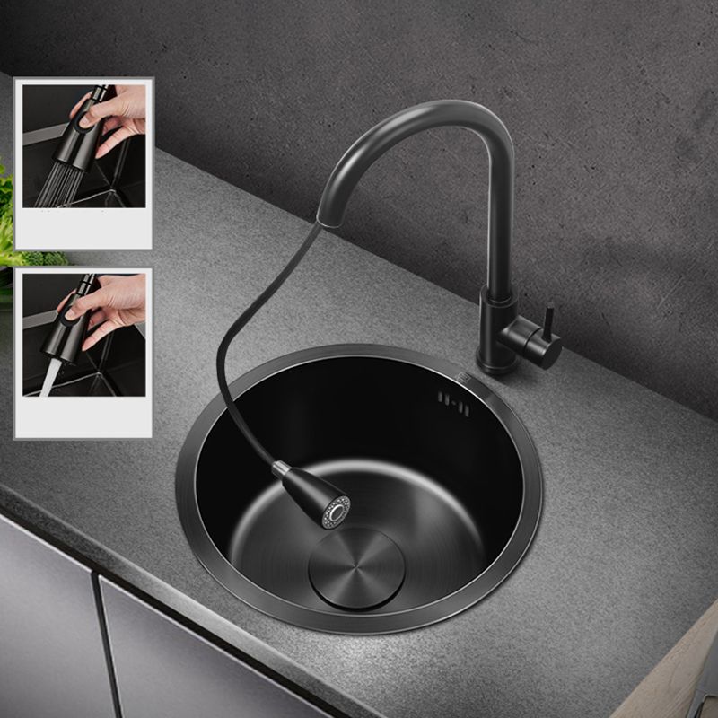Avtoit | Classic Round Sink Stainless Steel Built-in Sink Non-Slip Round Basin for the Kitchen