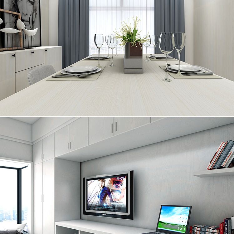 Avtoit | Modern Pearl Wainscoting PVC Wood Grain Wall Access Panel Peel and Stick Wall Tile