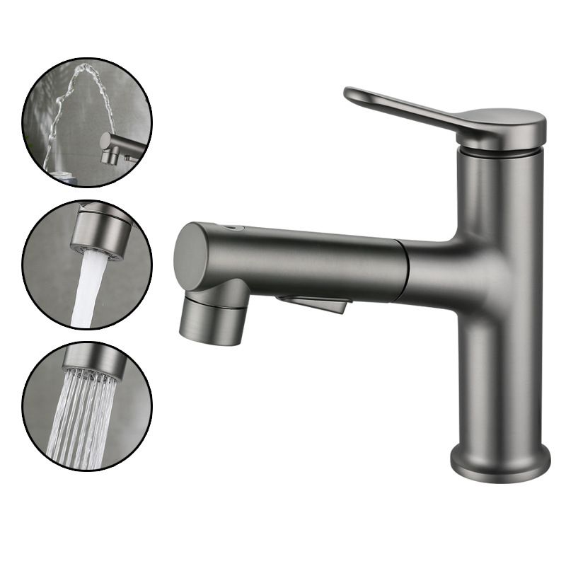 Avtoit | Extendable Bathroom Faucet Brass Modern Faucet with Water Hose