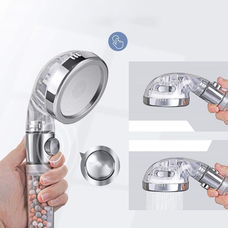 Avtoit | Modern Handheld Shower Head Round Filter Ball Spray Head in Silver