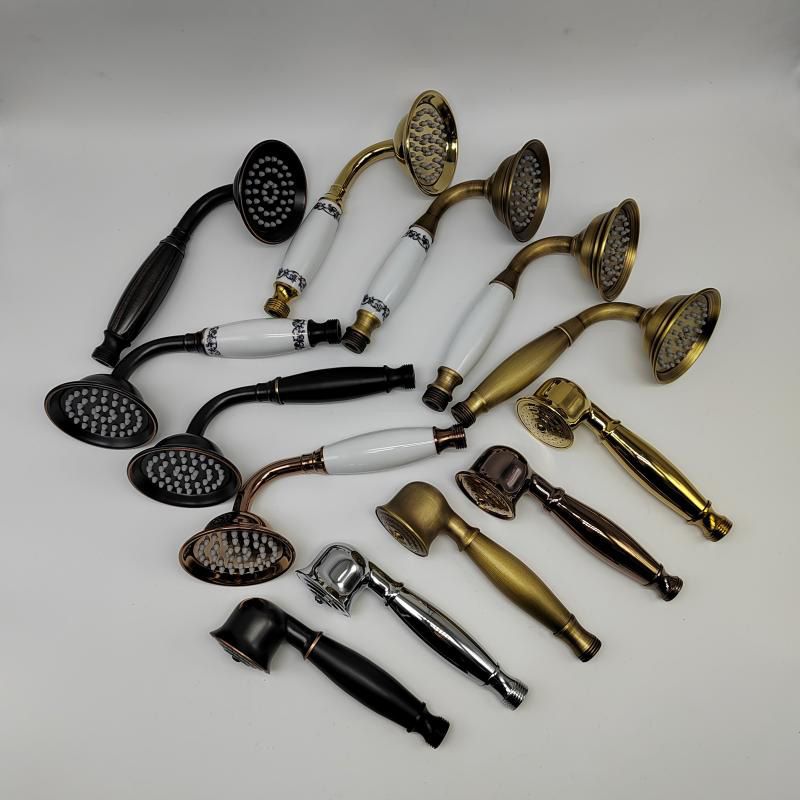 Avtoit | Traditional Handheld Shower Head with Hose Polished Brass Wall Mounted Shower Head
