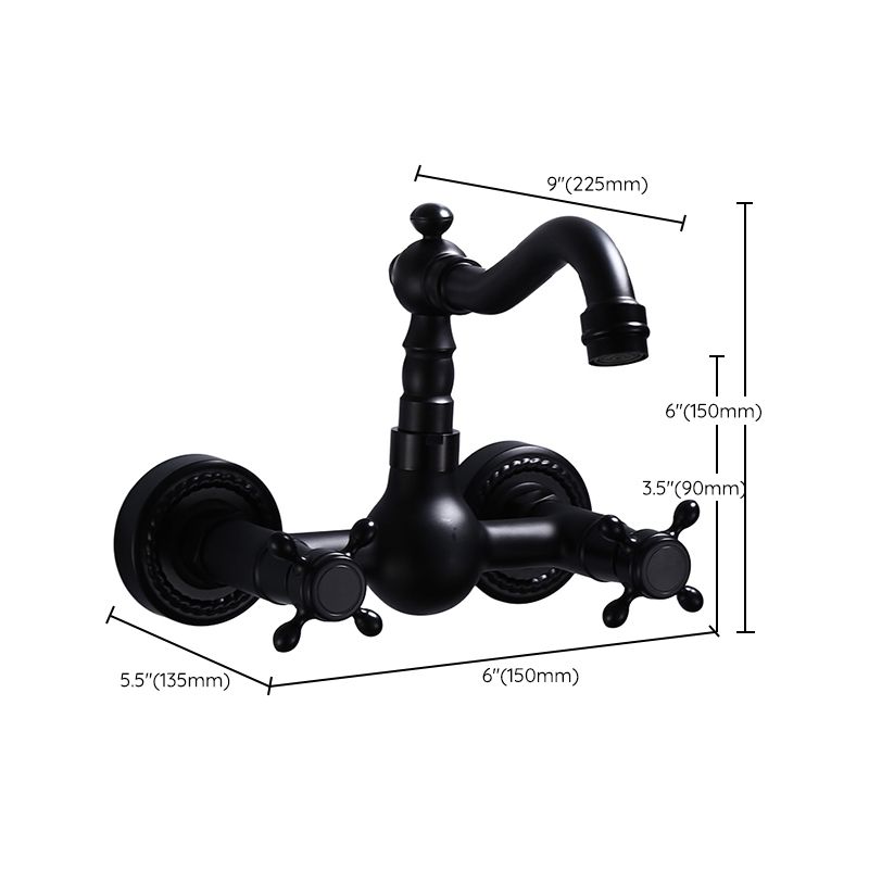 Avtoit | Traditional Wall Mounted Metal Bathtub Filler Low Arc Waterfall Bathroom Faucet