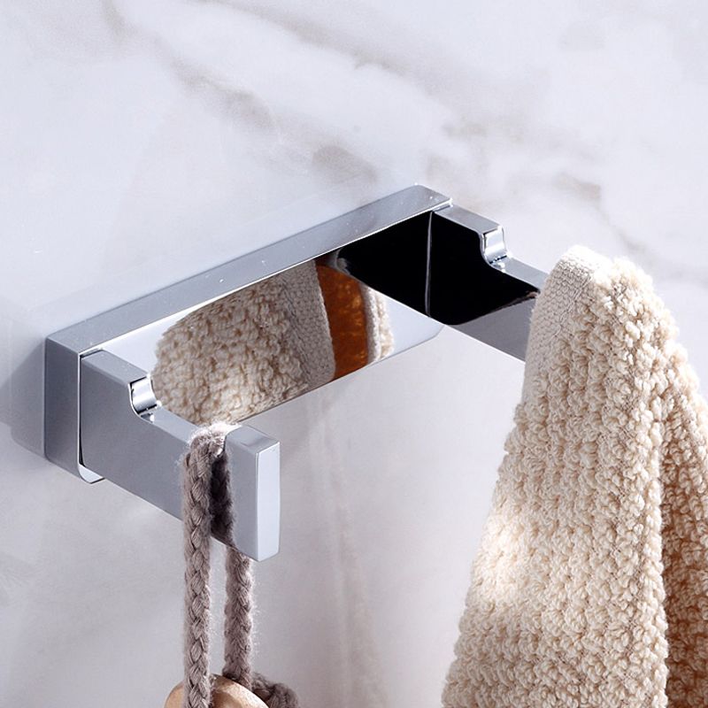 Avtoit | Chrome brass modern bathroom accessory set with towel bar/ ring/ paper holder & bathrobe hook