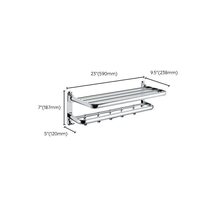 Avtoit | Chrome Modern Bathroom Hardware Set Stainless Steel Towel Hook/Towel Rail & Bathroom Shelf