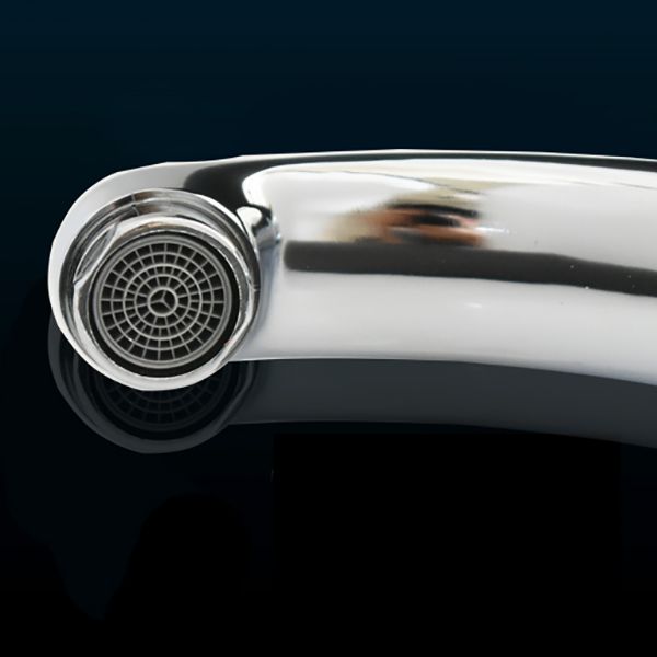 Avtoit | Contemporary Water Tap Knob Handle Low Arc Zinc Faucet in Silver