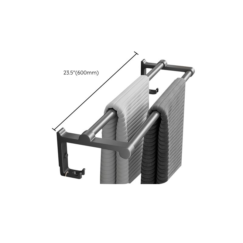 Avtoit | Contemporary Bathroom Accessory Set Gray Aluminum Bathroom Shelf/Towel Rack/Bathtub Hook