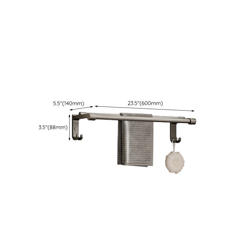 Avtoit | Modern Bathroom Accessories Set in Gray with Bathroom Shelf/Towel Holder/Robe Hooks & Paper Holder
