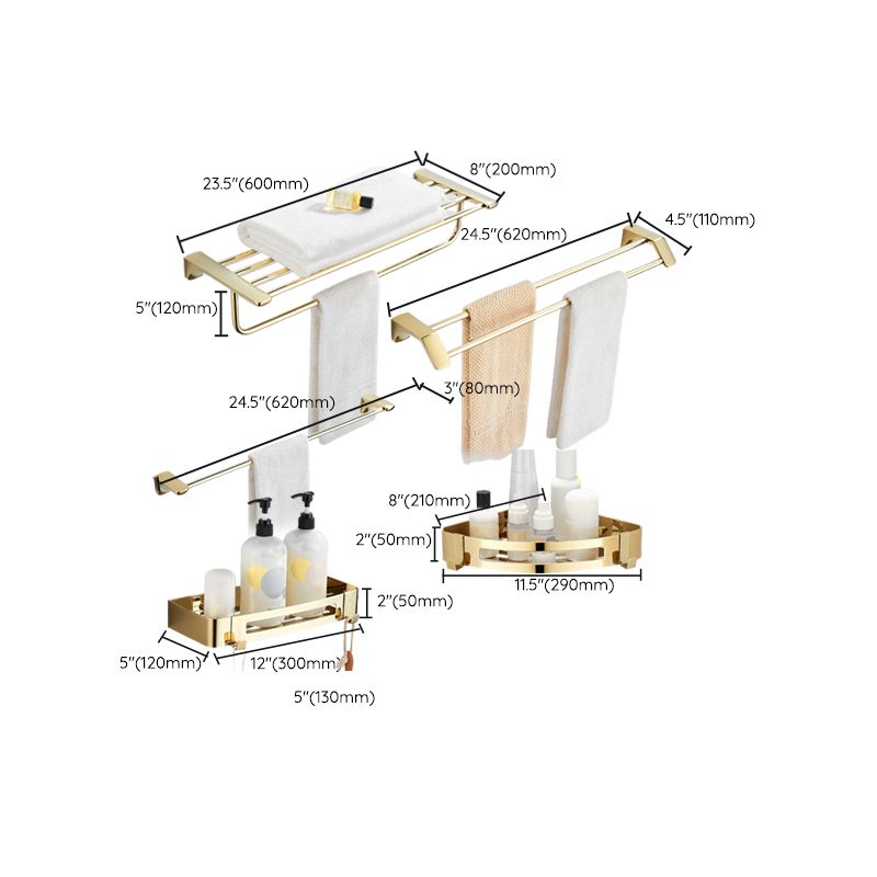Avtoit | Modern Bathroom Accessory Mounting Kit Gold Bathroom Hardware