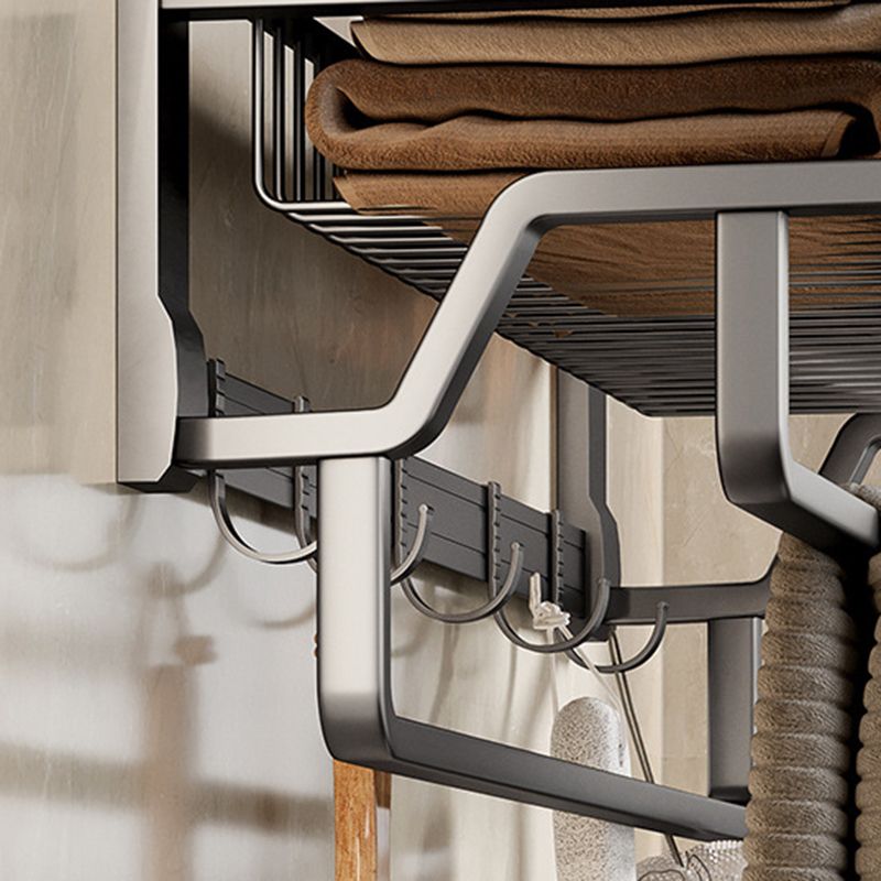 Avtoit | Aluminum modern bathroom accessories set polished gray bathroom shelf/paper holder/robe hook