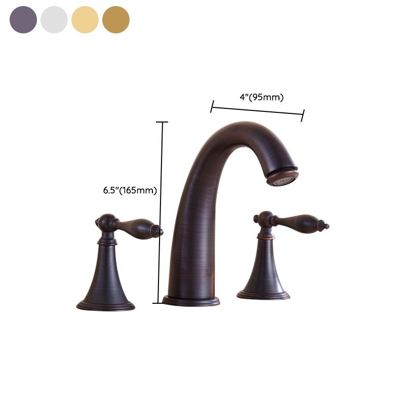Avtoit | Copper Deck-Mounted Roman Bathtub Faucet Low Arc Roman Bathtub Faucet Set