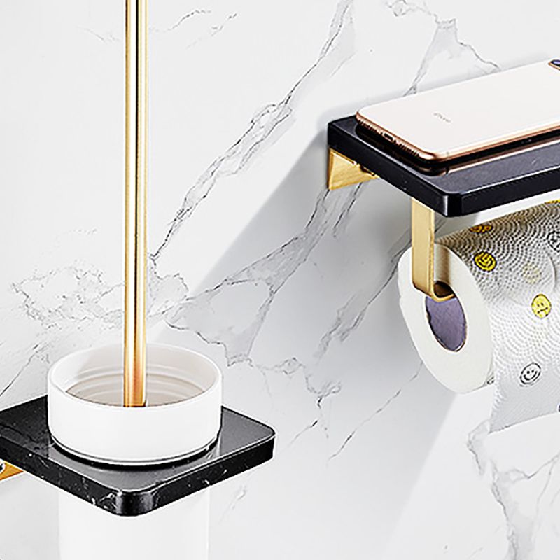 Avtoit | Metal and Marble Bathroom Minimalist Accessory as a Single Piece or in a Set in Gold