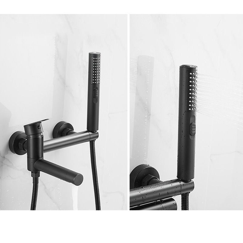 Avtoit | Modern Bathtub Edge Piece Single-Lever Wall-Mounted Bathtub Faucet with Hand Shower