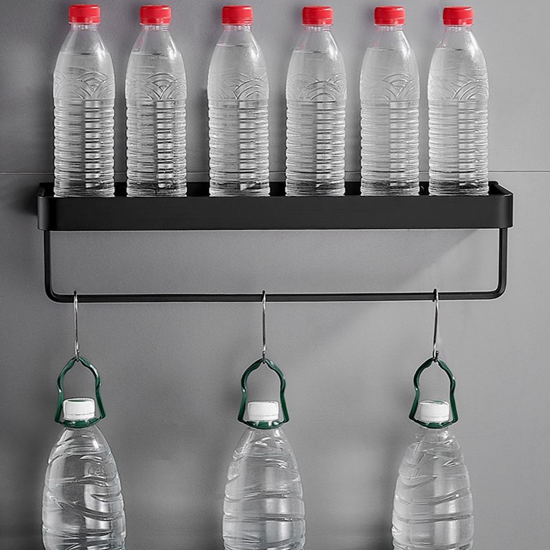 Avtoit | Matt Black Bathroom Set Modern 1/2 - Piece Stainless Steel Bath Rack