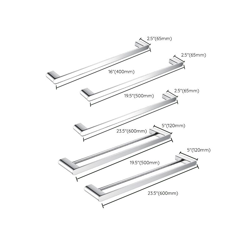 Avtoit | Contemporary Bathroom Accessories Hardware Set in Silver with Soap Dish