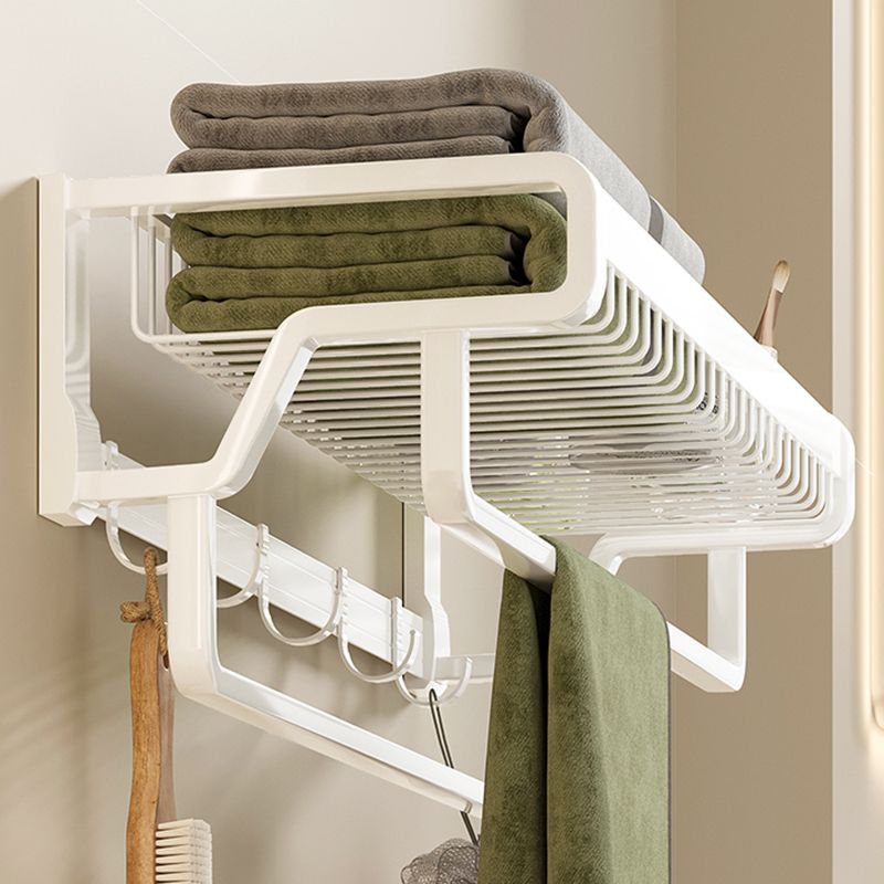 Avtoit | Contemporary bathroom accessory set made of matte stainless steel-aluminum with bathrobe hook/bath shelf