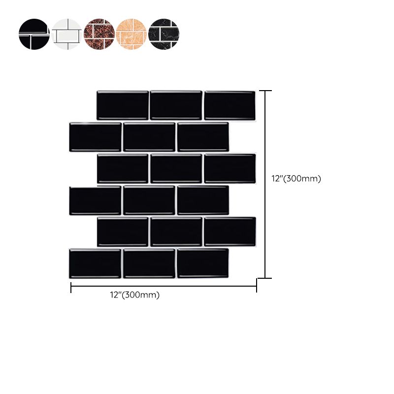 Avtoit | Peel & Stick Subway Tiles Plastic Stain Resistant Peel & Stick Subway Tiles 5-Pack