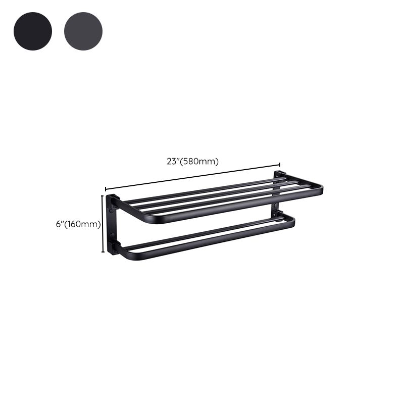 Avtoit | Modern Bathroom Accessory Set Matte Black/Grey Bathroom Shelf/Towel Holder & Paper Holder