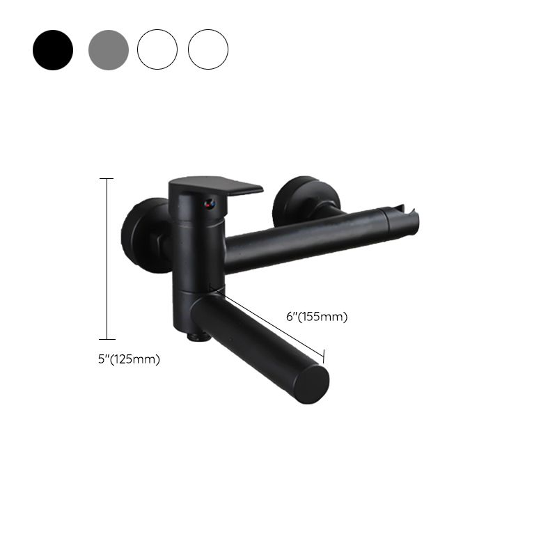 Avtoit | Lever Handle Bathtub Faucet Wall Mount Shower Hose Swivel Spout Bathtub Filling with Hand Shower