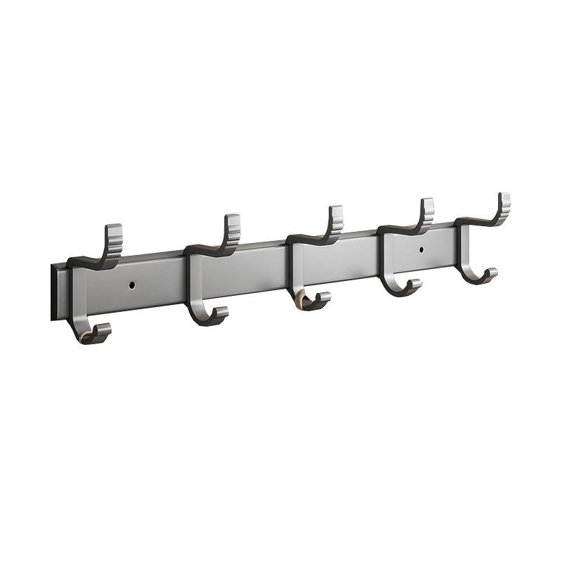 Avtoit | Gray Aluminum Bathroom Accessory Set Contemporary Bathroom Shelf
