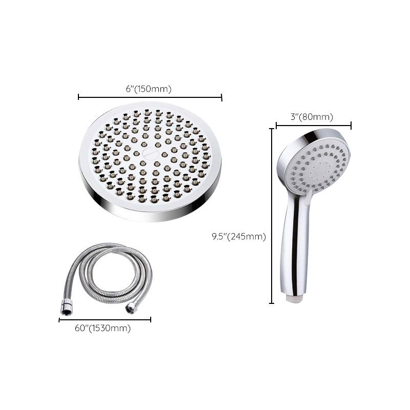 Avtoit | 4-Setting Silver Shower Set Concealed Wall Mount Holder Tee with Outlet
