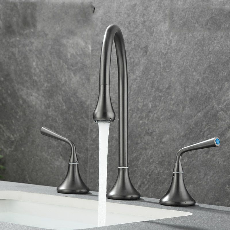 Avtoit | Double Handle Tub Spout Deck Mounted High Arc Brass Modern Roman Tub Spout