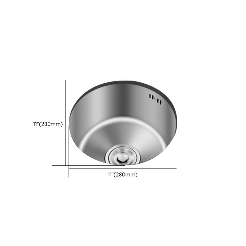 Avtoit | Round Stainless Steel Sink Built-in Sink with Basket Strainer