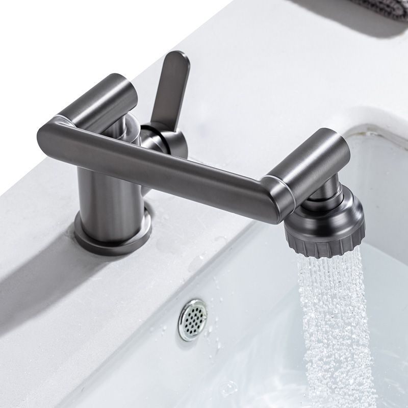 Avtoit | Contemporary Centerset Faucet Lever Handles Low Arc Stainless Steel Faucet