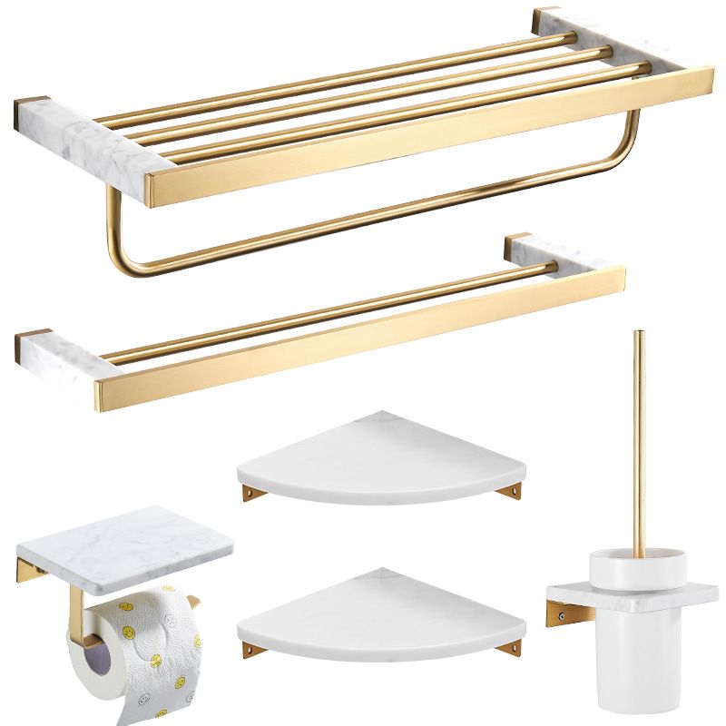 Avtoit | Metal and Marble Bathroom Accessory Single or in Set in Gold
