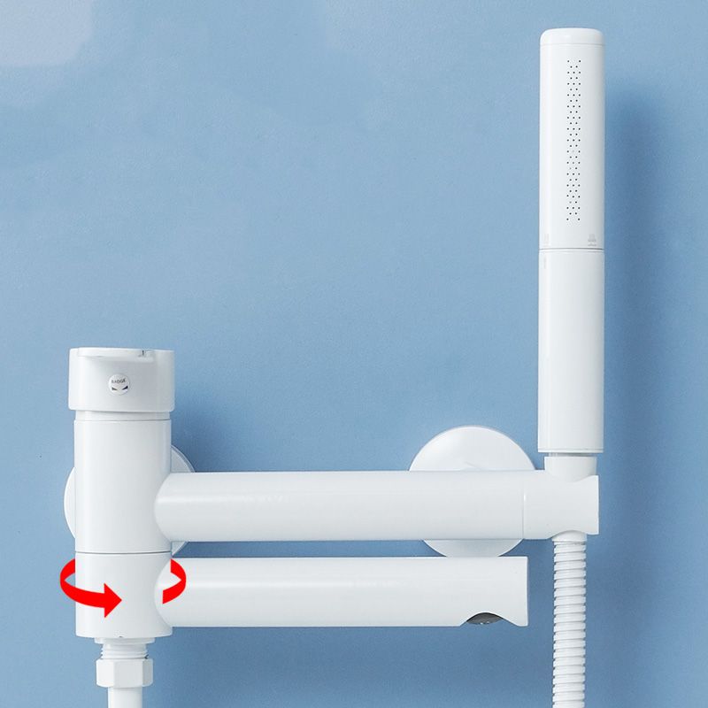 Avtoit | Metal Modern Bathroom Faucet White Single Handle Bathtub Fill Valve Trim