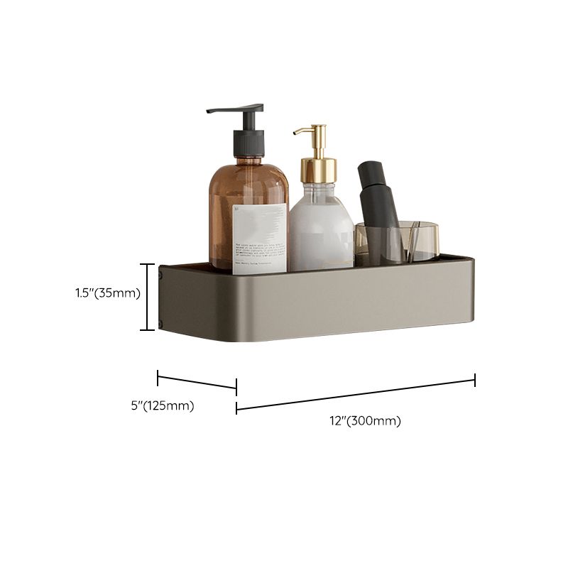 Avtoit | Contemporary Aluminum Bathroom Accessory Set Gray Bath Shelf