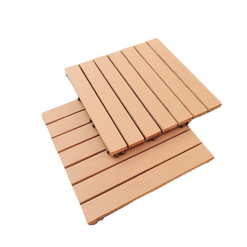 Avtoit | Yellow 6-Slat Square Wood Floor Tiles Click System Floor Tiles