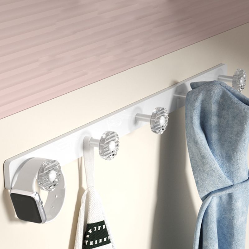 Avtoit | White Bathroom Accessory Set Metal & Acrylic Bathroom Set with Bath Shelf/Towel Hook