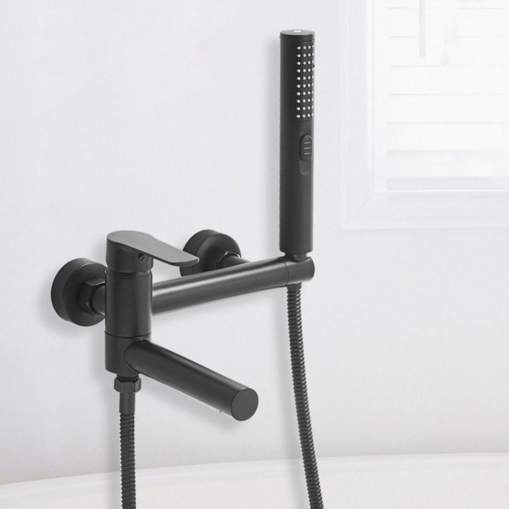 Avtoit | Swivel spout bathtub faucet single lever handle hand shower bathtub filling valve with shower hose