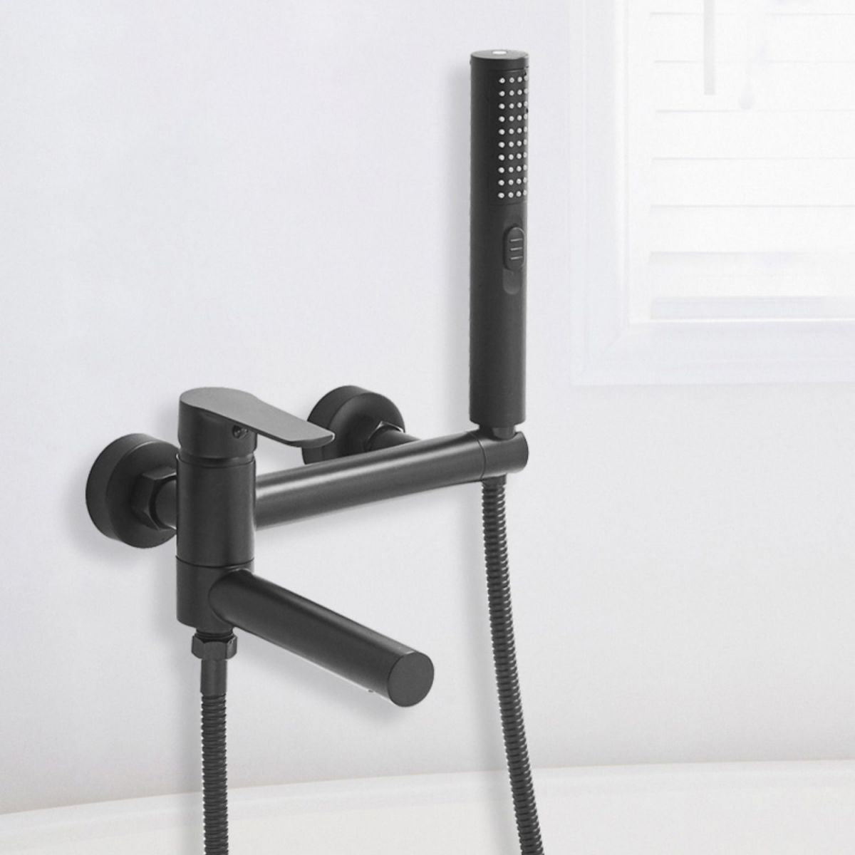 Avtoit | Swivel spout bathtub faucet single lever handle hand shower bathtub filling valve with shower hose