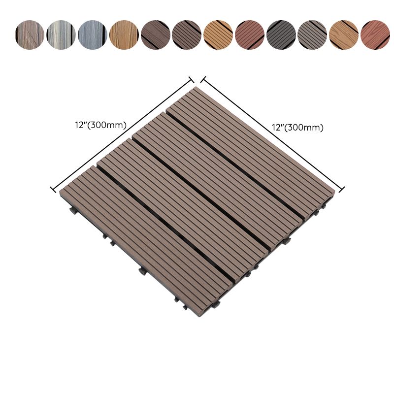 Avtoit | Composite Plank Tiles Striped Pattern Square Deck Flooring Outdoor Patio