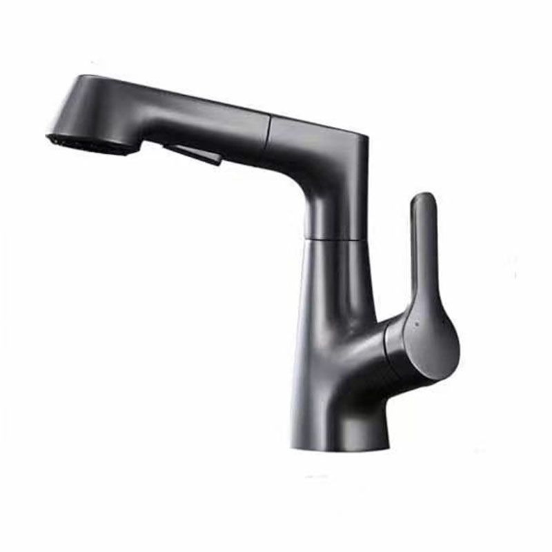 Avtoit | Modern Sink Faucet Lever Handle Copper Low Arc Pull-Out Sink Faucet