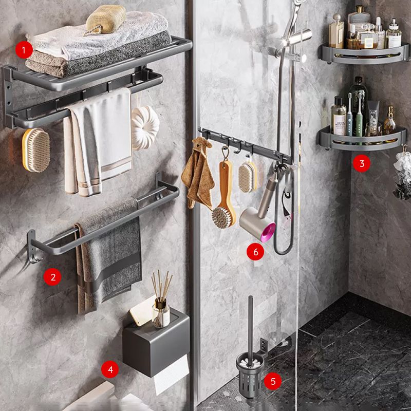 Avtoit | Modern Bathroom Accessories Hardware Set Gray Towel Bar Bathroom Shelf Bathroom Hardware Set