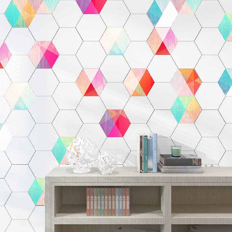 Avtoit | Plastic Mosaic Tile Wallpaper Hexagonal for Stick-On and Removable Back Wall Tile