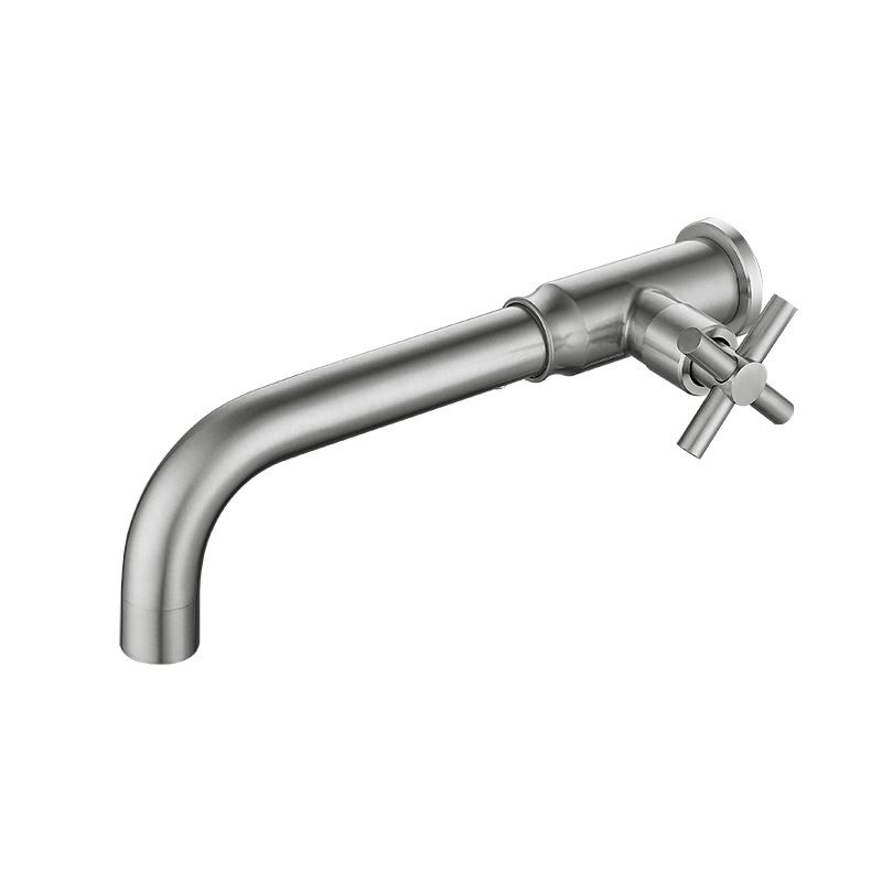 Avtoit | Contemporary Vessel Water Faucet Stainless Steel Cross Handles Wall Mounted Bathroom Faucet