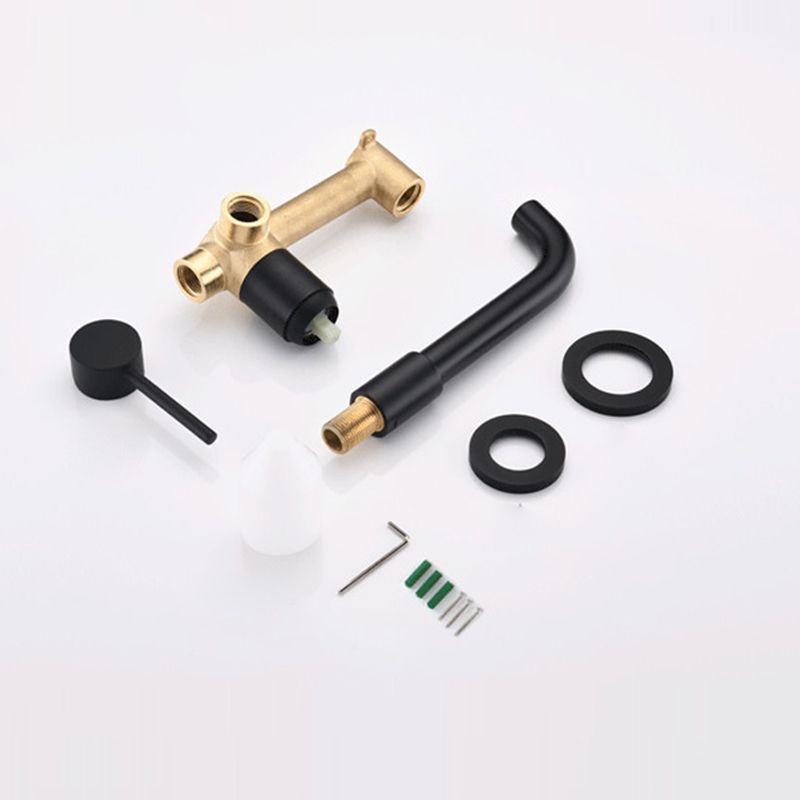 Avtoit | Round Single Handle Bathroom Faucet 2-Hole Wall Mounted Bathroom Faucet with Swivel Head