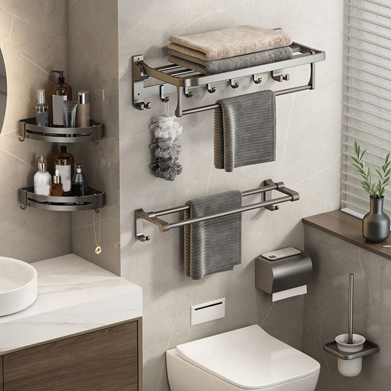 Avtoit | Contemporary Bathroom Accessory Set Grey Aluminum Bathroom Accessory Kit