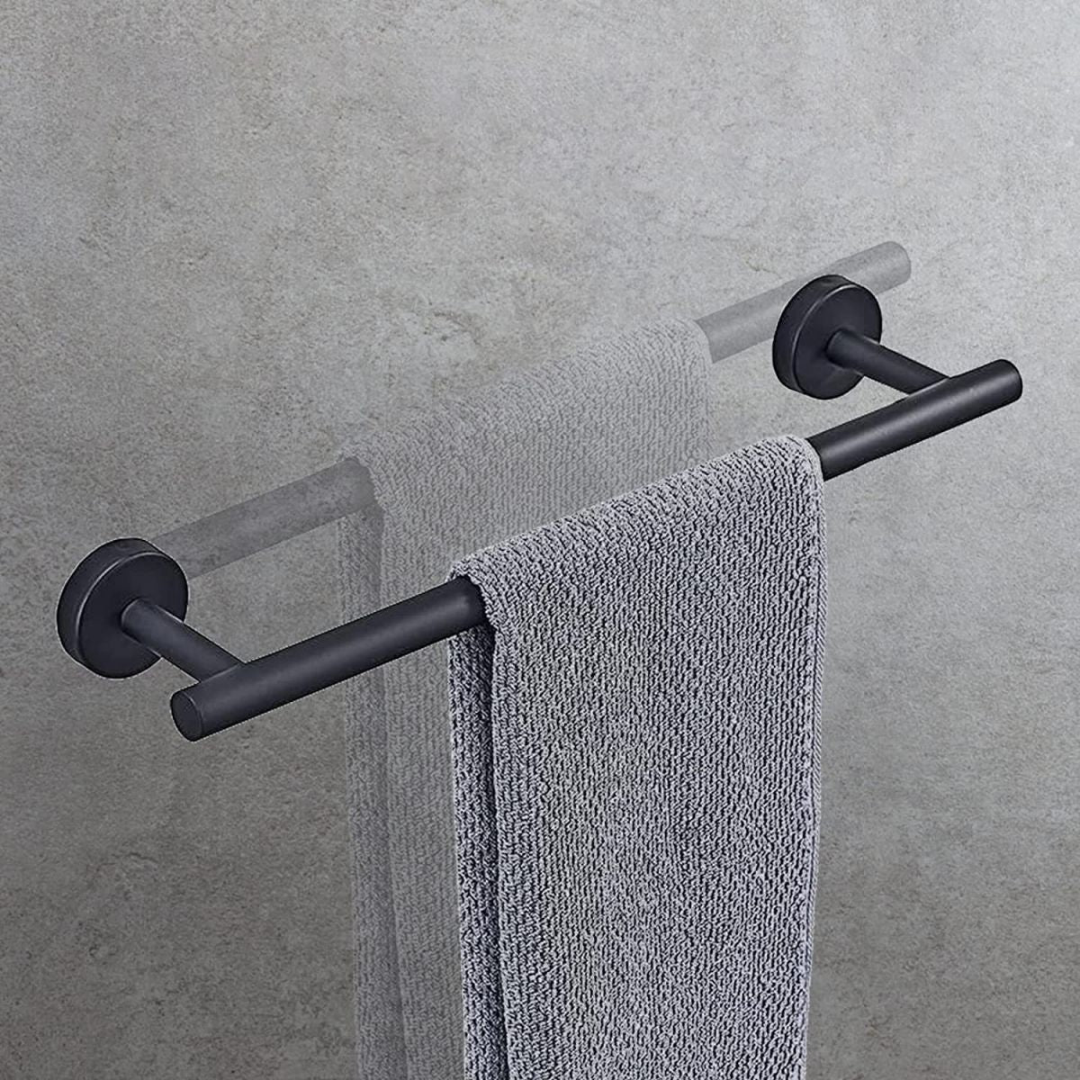 Avtoit | Matt Black Bathroom Accessory Set Stainless Steel Towel Bar/Paper Holder/Bath Towel Hook