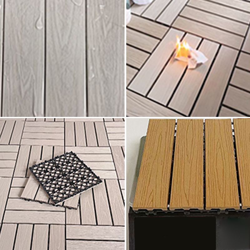 Avtoit | Square Engineer Wooden Floor Water Repellent Smooth Tile for Patio Garden