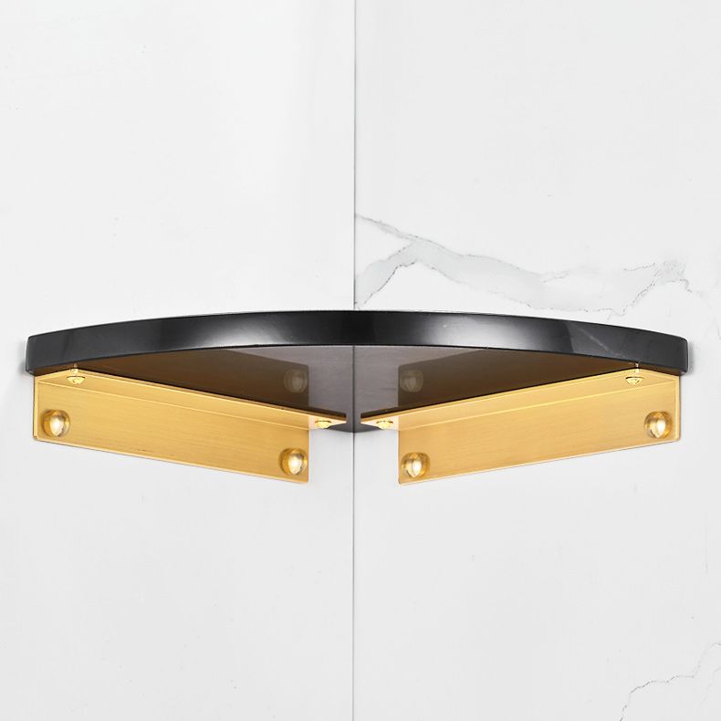 Avtoit | 2-piece Bathroom Hardware Set Metal and Marble Bathroom Shelf Set